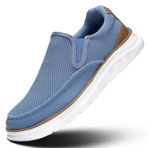 Image of Men's Walking Boat Shoes Slip On Casual Loafers Non Slip Comfortable Lightweight Work Driving Shoes