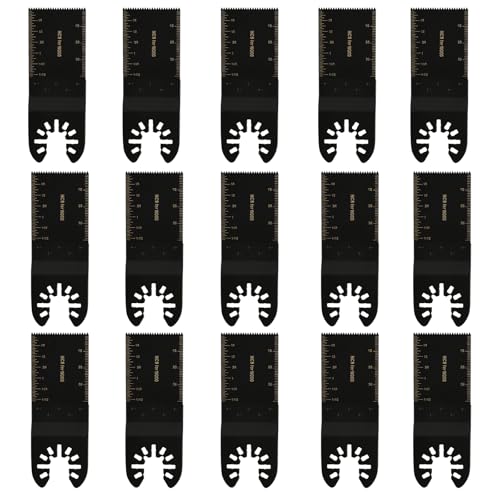 15 Pcs Cuchillas Multiherramienta Oscilante, 34mm Hojas de Sierra Oscilantes de Liberación Rápida Universales para Madera Plástico Metal PVC, Accesorios Cuchillas Oscilantes
