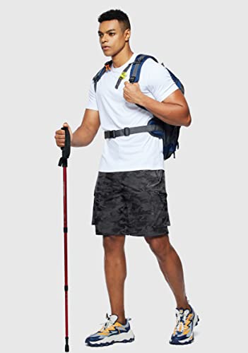 Pudolla Men's Hiking Cargo Shorts Quick Dry Outdoor Travel Shorts For Men With Multi Pocket For Fishing Camping Casual (Black Camo Medium) #TOP5