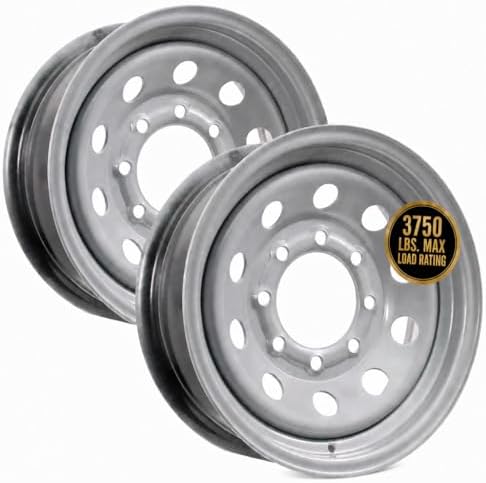 eCustomrim 2-Pack Trailer Wheel 16X6 16 Inch 8 Lug Silver Modular...