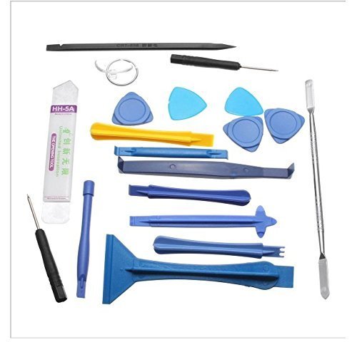 Aeoss Ultra-thin Steel Opening Metal Pry Tool Repair Kit with Non-Abrasive Nylon Spudgers and Anti-Static Set for iPhone (Multicolour) - Pack of 19