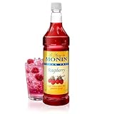 Monin - Sugar Free Raspberry Syrup, Sweet and Tart, Great for Cocktails and Lemonades, Gluten-Free, Non-GMO (1 Liter)