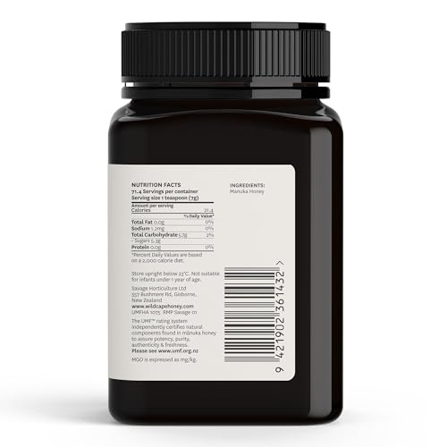 WildCape Manuka Honey Certified UMF 20+/MGO 830+ - 100% Pure, Raw, Unfiltered, Non-GMO, manuka honey New Zealand, Traceable