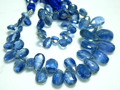 Kyanite Faceted Pear briolettes en fil de 7 pouces pour créer vos bijoux d'été