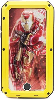 iPhone 6/6S Case,Marrkey Aluminum Metal Case - Water Resistant Shockproof Heavy Duty Tempered Glass Screen Protector Dual Layer Protective Case for Apple iPhone 6 6S-Yellow