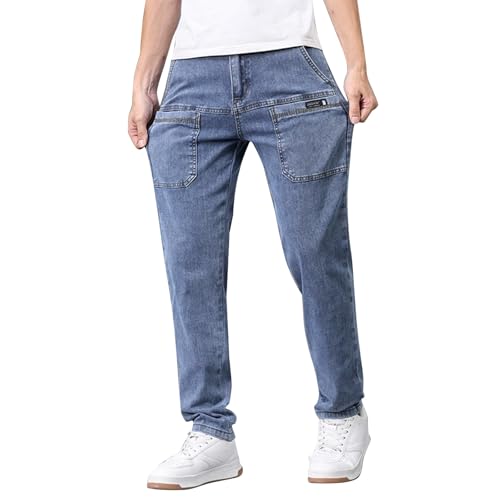 Pantalon en jean baggy homme stretch coupe ajustée en grandes tailles