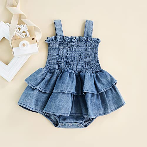 Toddler Baby Girl Skirt Sleeveless Adjustable Straps Ruffle Floral Dress +Bow Headwear Infant Summer Clothes 2Pcs Set #TOP1
