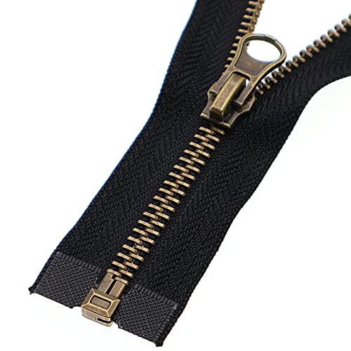 Leekayer 2pcs #5 27 Inch Metal Zippers for Jackets Sewing Coats Crafts Antique Brass Separating Zipper 68.58CM Metal Zipper Heavy Duty (27\" Antique Brass) Leekayer