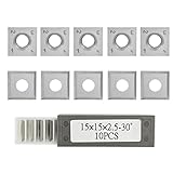 Hartmetall Einsatzschneider Wendeschneid Drehmaschine Fräseinsätze Drehwerkzeuge 10 Stücke Hartmetall Wende Schneidplatten Cutter Set Für Holz Drehen Drehwerkzeug 15X15x2.5Mm 30 Schneidwinkel