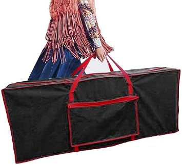 Ram  Black Christmas Tree Storage Bag Fabric Xmas Tree Fabric Decor Holiday Store Bag Upto 9FT Trees