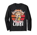 Photo Gallery just a girl who loves chibi retro carino ragazza teen donna regalo maglia a manica Photo Gallery just a girl who loves chibi retro carino ragazza teen donna regalo maglia a manica