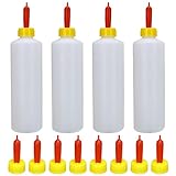 Pastoralist 4 Piezas con pezones de Cabra de 12 Piezas, Botellas de Cordero de plástico de 14oz/400 ml, Suministros Reutilizables de Cabra para bebés