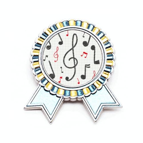 Broche notation de musique multicolore métal taille M pour look original