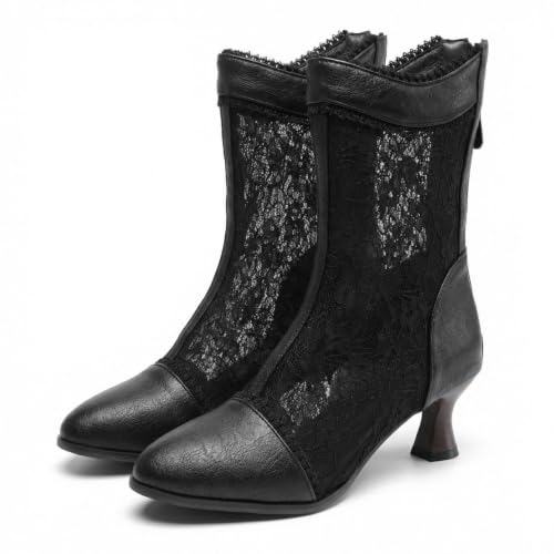 Bottes d'été en dentelle ajourée haut de gamme avec zip arrière élégant