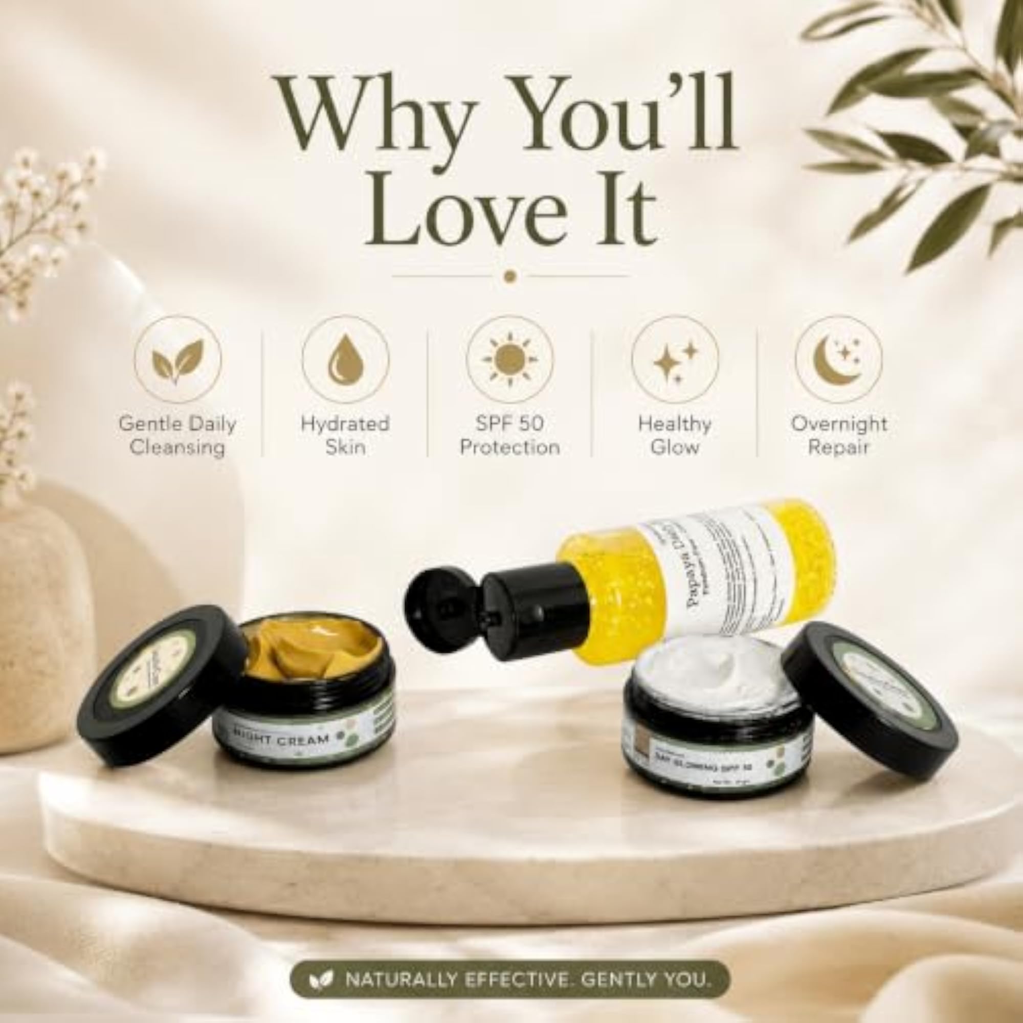 Papaya Daily Face Wash, SPF 50 & Night Cream Kit