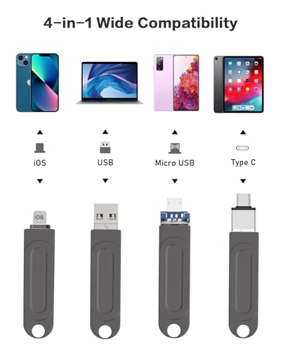 Image of 512GB Qainerly Photo Stick for Phone Flash Drive,4in1 Memory Stick for Photos and Videos USB S