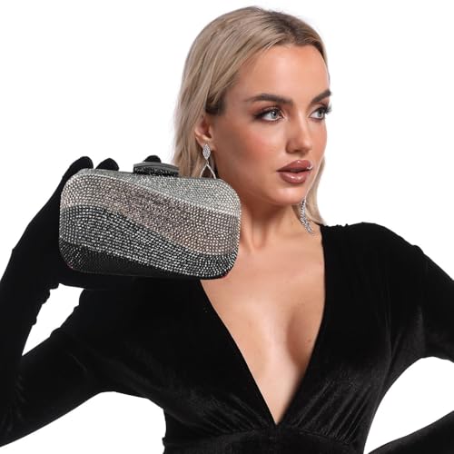 Image of Boutique De FGG Mini Rhinestone Clutch Purses for Women Formal, Luxury Crystal Clutch Evening Handbags, Party Dinner Purse