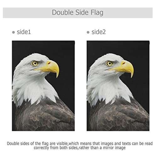 Hokkien Bald Eagle Black Background Garden Flag Banner 12 X 18 Inch Decorative Garden Flag For Outdoor Lawn And Garden Home Décor Double-Sided #TOP3