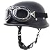 Produktbild Retro Oldtimer Halbschale Jet-Helm Motorrad-Helm Brain-Cap Roller-Helm Motorrad-Helm Scooter-Helm Chopper Mofa Roller Helm ECE/DOT Zertifizierung Mit Built-in Visier A,XL=61~62cm
