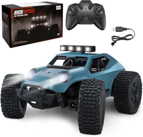 Kizeefun Voiture Télécommandée, 2,4 Ghz 1/20 RC Véhicule Tout-Terrain 20 Km/H Jouet Électrique Tout-Terrain avec 2 Piles 50 Min De Lecture Et Phare LED Cadeaux d'anniversaire Fête Cadeau