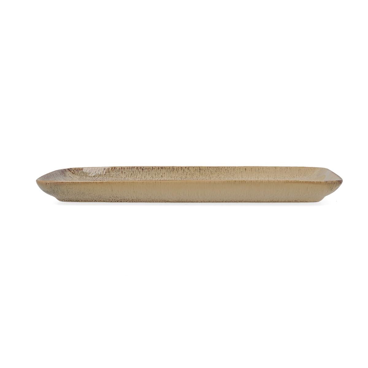 Bidasoa Set de 6 Fuente Rect 28X14 Cm Ikonic de Gres 28 x 14cm | Marrón, Gres, forma rectangular, acabado brillo, 28 x 14cm