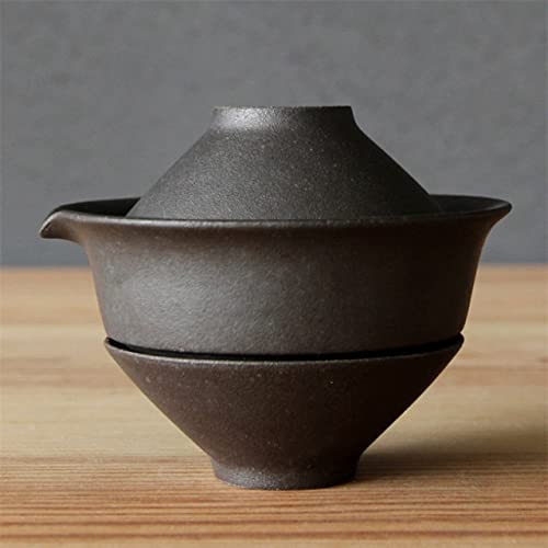 Juego de té de Taza de té de cerámica Japonesa, vajilla de Viaje portátil para Kung Fu, 1 Olla + 2 Tazas, Taza de Agua para la Oficina en casa, vajilla Vintage Gaiwan