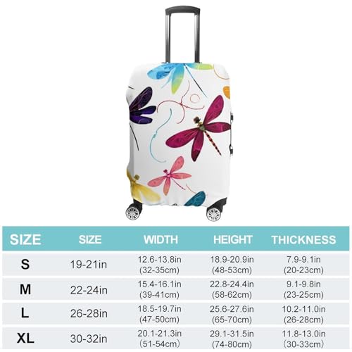 Colorful Dragonfly Luggage Cover Travel Suitcase Covers for Luggage Elastic Carry on Luggage Covers for Suitcase Tsa Approved Washable Luggage Sleeve Protector Fits 18-32 Inch XL2