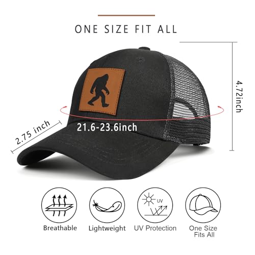 Image of Mens Hat Snapback Trucker Hats Outdoor Gifts for Men Dad Husband Father's Day Leather Pattern Baseball Cap