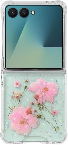Protection Samsung Galaxy Z Flip 7 fleurs séchées Kawaii pour femme