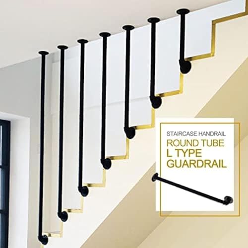 Pasamanos de escalera de metal negro de 100cm para exterior e interior 4