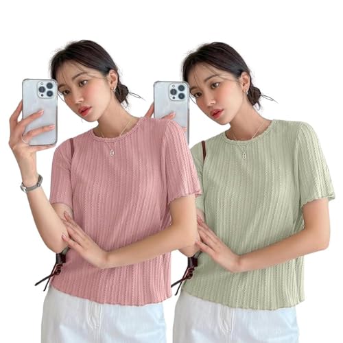 Image of GRECIILOOKS Women's Poly Cotton Regular Fit Crop Top, Loose Fit Oversized Shirts & Stylish Korean Tank Tops for Summer Wear (Available in Plus Size)