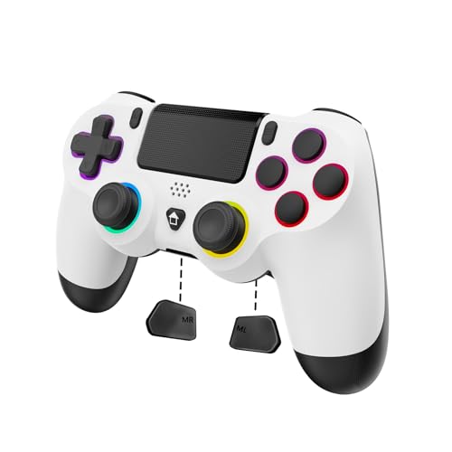LungDongQuest Wireless Controllers for PS4/Pro/Slim & PC, Hall effect Gamepad Joystick with RGB...