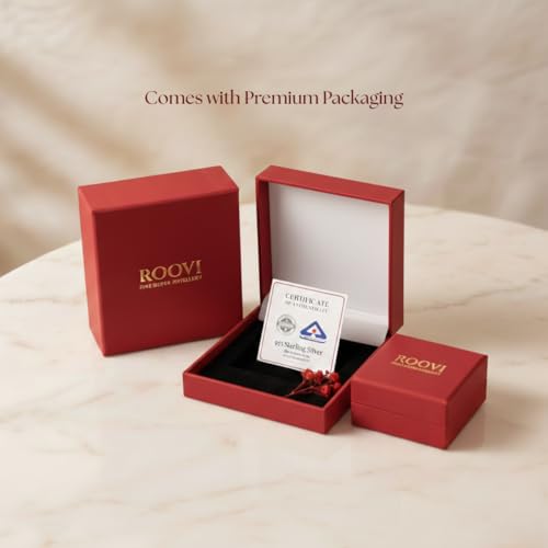 Image of ROOVI Pure 925 Sterling Silver AD Ring I Indian Ring Size-14 I Gifts for Girlfriend I Gifts for Women & Girls| With Certificate of Authenticity and 925 Stamp
