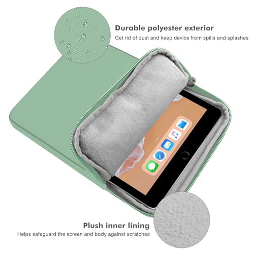 Image of MoKo 9-11 Inch Tablet Sleeve Bag Padded Protetive Carrying Case | Fits New 11inch iPad Air M4, iPad A16 2025, iPad Pro 11 M4, Air 5 /4 /3, iPad 10 /9 /8th Gen, Tab S8 /S9 11 inch, Bodhi Green