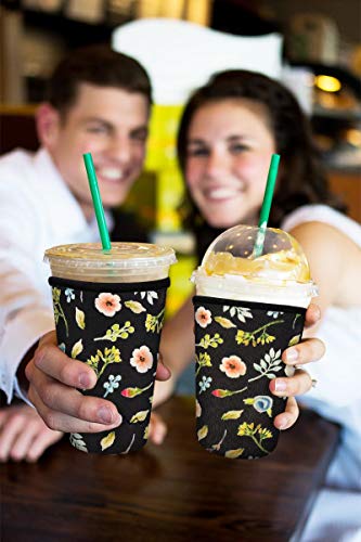 image for XccMe Reusable Iced Coffee Sleeves Neoprene Insulator Cup Cover for Co