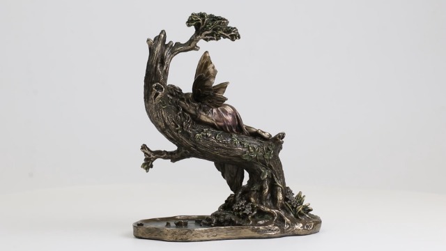 Estatua de hada con acabado bronce antiguo 16.5 cm miniatura 7