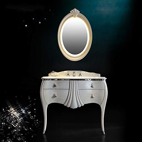 Lavabo design de luxe en marbre - Meuble de salle de bain - Miroir de salle de bain - Baroque