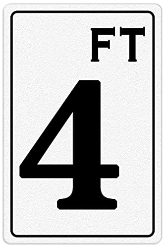 Warnschild Pro 4 Fuß Schwimmbad-Tiefenmarkierung