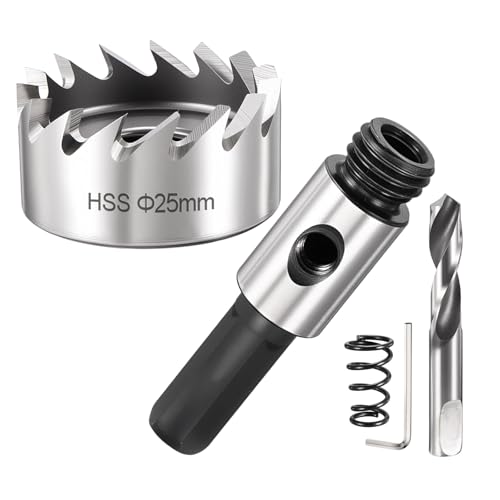 Image of DTGN 31/32" Hole Saw 4341 High Speed Steel - 25mm Hole Cutter - Good for Thin Metal/PVC/Acrylic/Plastic/Wood Board - Silver