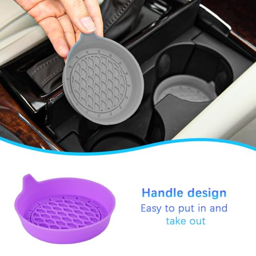 Set 4 portavasos para carro en silicona morado miniatura 4