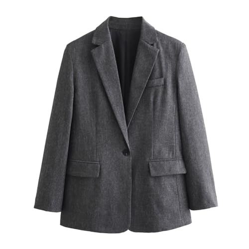 Manteau veste de costume à un bouton pour femme en lin haut de gamme