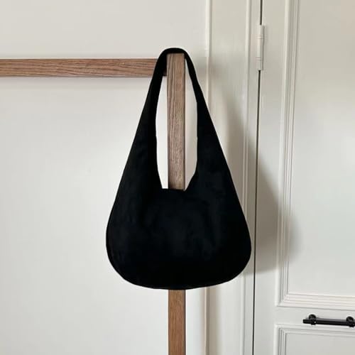 Vintage Suede Shoulder Bag for Women Lazy Casual Tote Bag Soft Magnetic Buckle Handbag Hobo Bag4