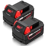 ASUNCELL 2 batterie da 5500 mAh per Milwaukee, batteria agli ioni di litio da 18 V per Milwaukee M18 compatibile con Milwaukee M18B XC 48-11-1815 48-11-1820 48-11-1850 2601 2610 2620 20 20 2620 20