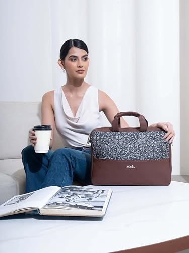 Image of ZOUK Arin Laptop Bag | Slim & Stylish Laptop Bag for Women Office Use | Fits 15.6+ Inch Laptop | Padded Compartment Fits up to 17 Inch Laptop | Water-Resistant | Lightweight