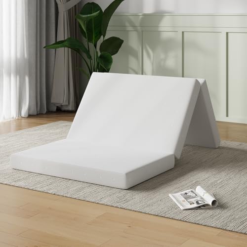 Novilla Matelas de réserve Pliable 3 Sections 10 cm – Matelas Pliant pour Une Personne, Usage Quotidien – Idéal pour invités, Camping, Voyage – Léger, Compact, Facile à Transporter (60 x 190 cm)
