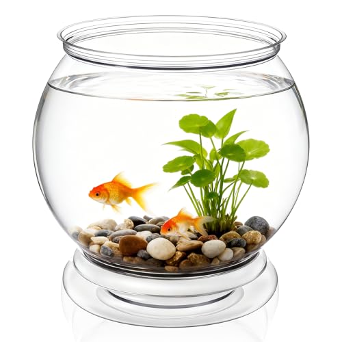 Aquarium rond en plastique pour poissons rouges, mini aquarium en plastique, petite cuvette pour...