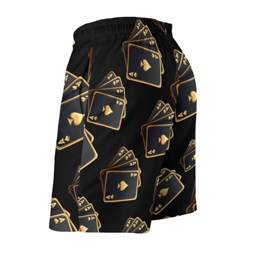 Poker Black Gold Playing-Cards Mens Swim Trunks Quick Dry Board Shorts Beach Swimwear Bathing Suits4