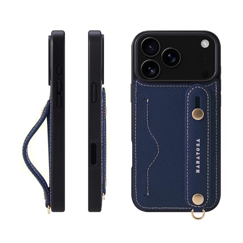 HANATORA for iPhone 17ProMax �P�[�X �{�v �ϏՌ� �w�ʃx���g �J�[�h�|�P�b�g �X�}�z�P�[�X �X�}�z �X�^���h�@�\ �l�b�N �X�g���b�v �t�� �G���{�X���U�[ �M�t�g �}�O�l�b�g�Ȃ� �l�C�r�[ NCGH-17ProMax-Navy
