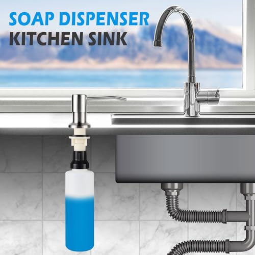 Diafline Soap Dispenser For Kitchen Sink Stainless Steel Built In Soap Dispenser Countertop Pump Head With 17Oz Large Liquid Bottle Fit Kitchen Bathroom thumb #5