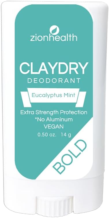 Desodorante em bastão Zion Health Clay Dry Bold Eucalyptus Mint, 79 g